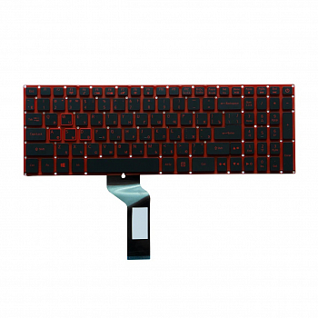 Клавиатура для ноутбука Acer Nitro 5 AN515-51, черная с красной подсветкой (стрелки без рамки)